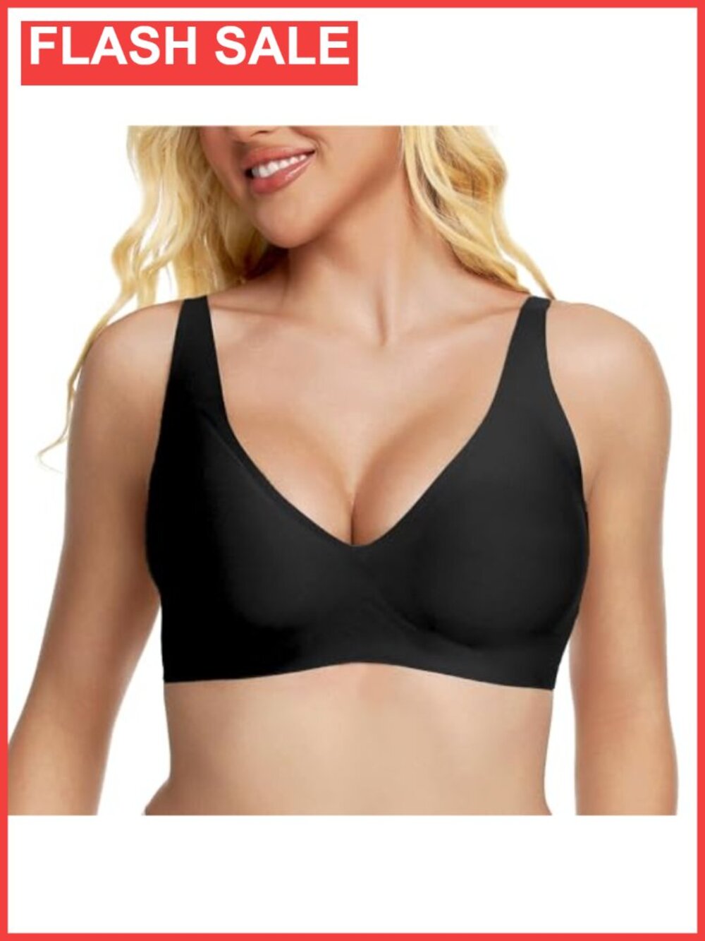 Women's Seamless Wireless Plunge Bralette T-Shirt Bra Comfortable Everyday